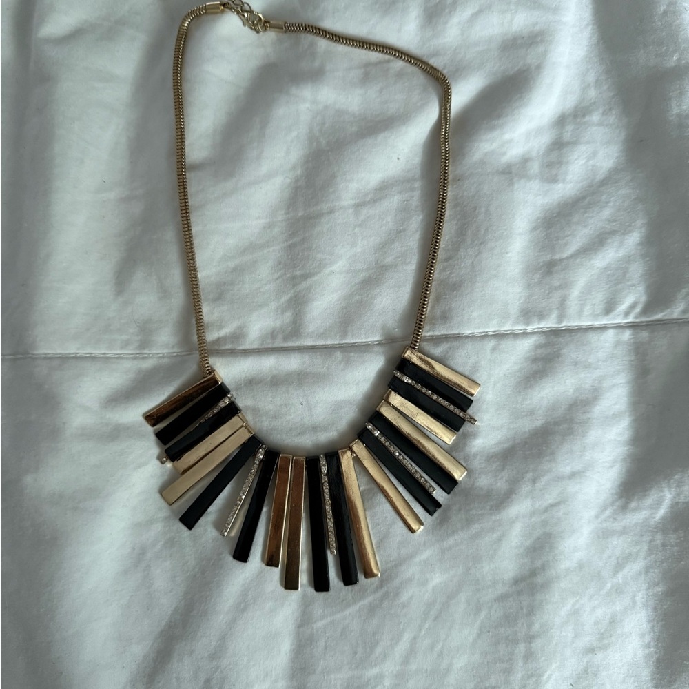 Gold and Black Statement Necklace